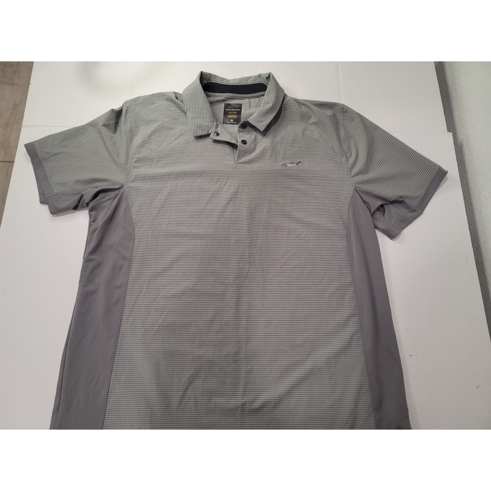 Greg Norman Rapid vent golf shirt xl classic fit pin stripped snap buttons